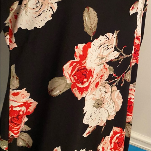 Plus Fitted Floral Dusty Rose Dress - Picture 6 of 13